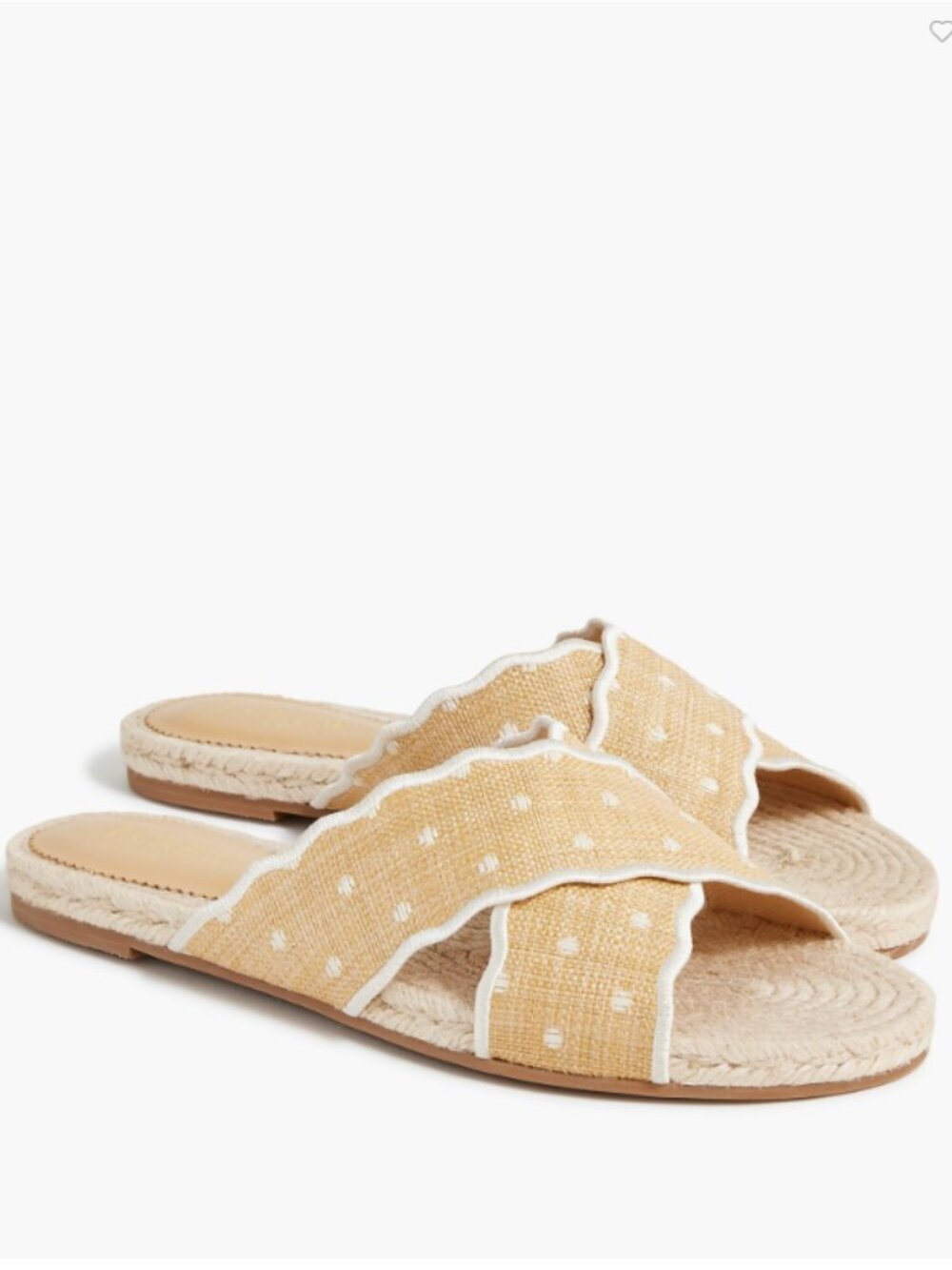J. Crew Scalloped Polka-Dot Slide Sandals Women's Size 9 Boho Feminine Vacation